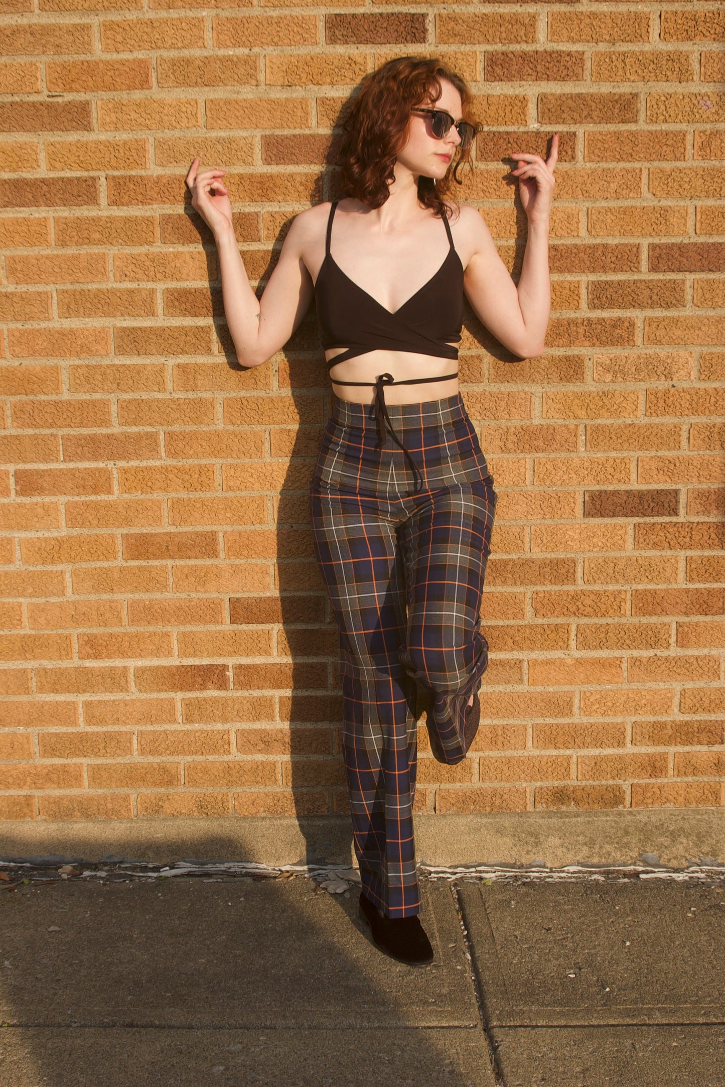 Asymmetrical Plaid Set