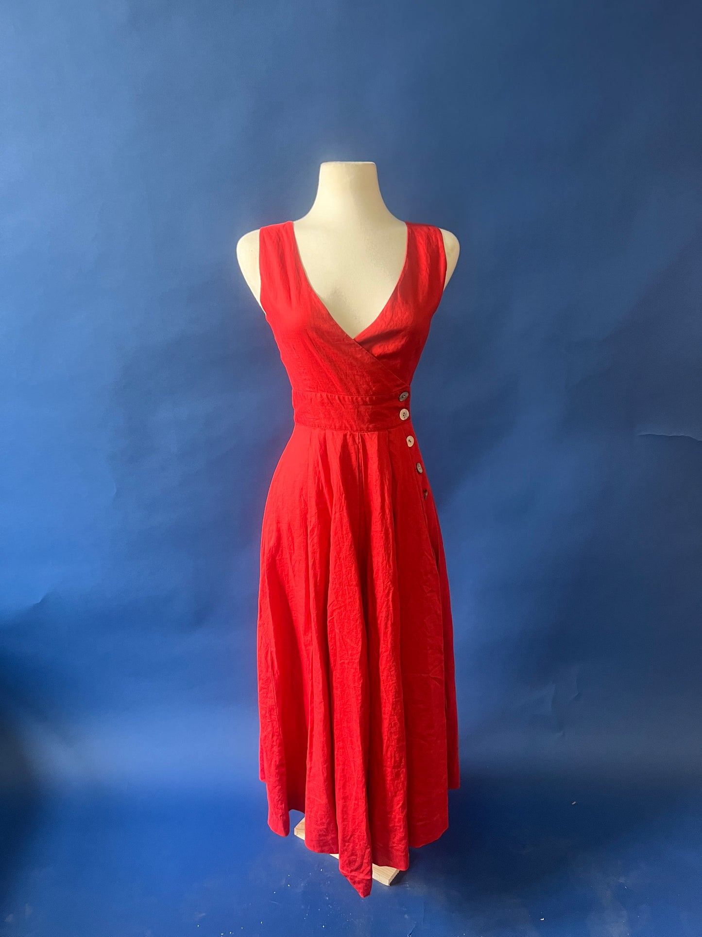 Red Linen Dress