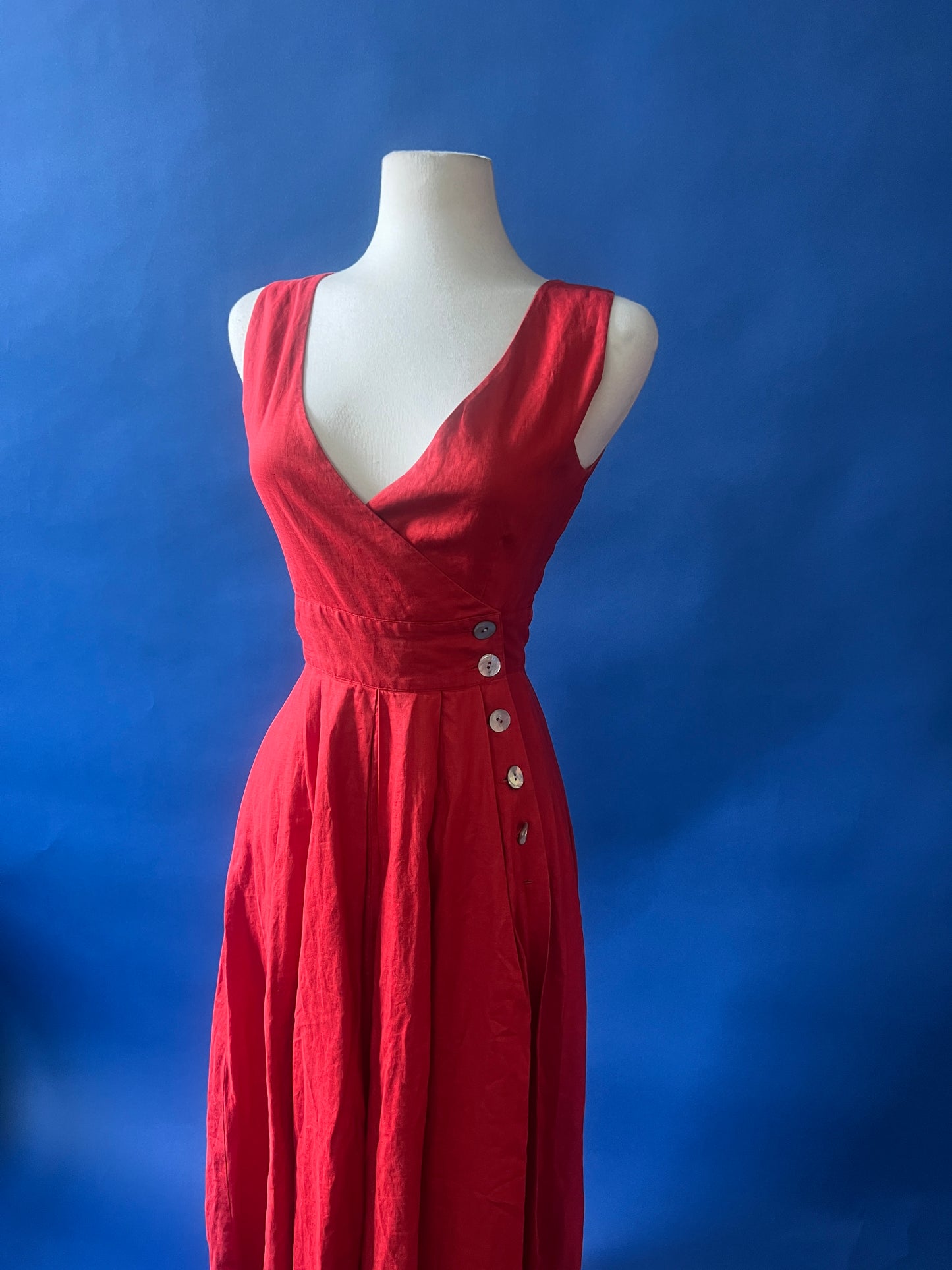 Red Linen Dress