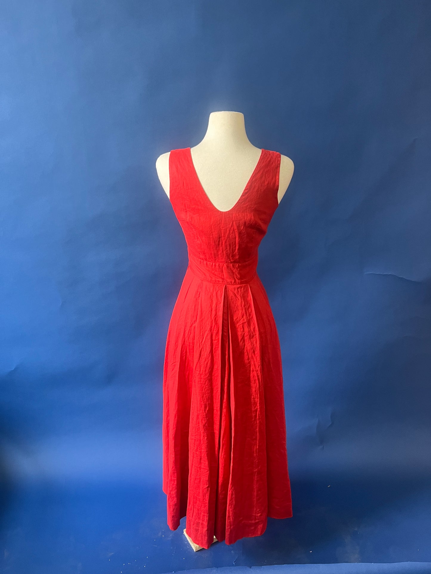 Red Linen Dress