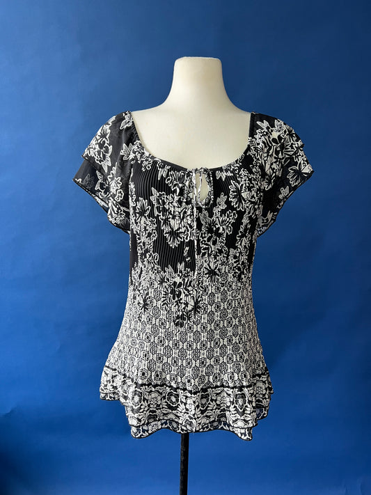 Black & White Ruffled Tunic